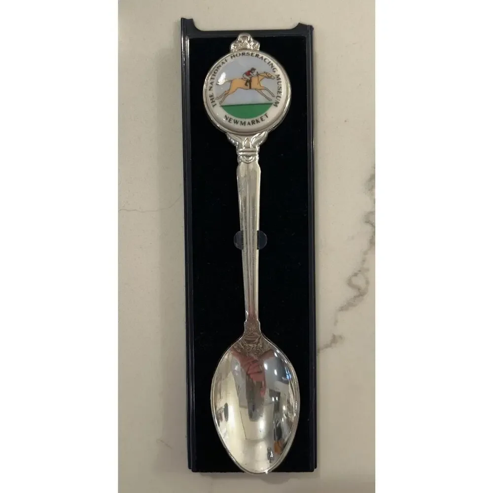 Vtg National Horseracing Museum Souvenir Silverplate Spoon New Market Equestrian